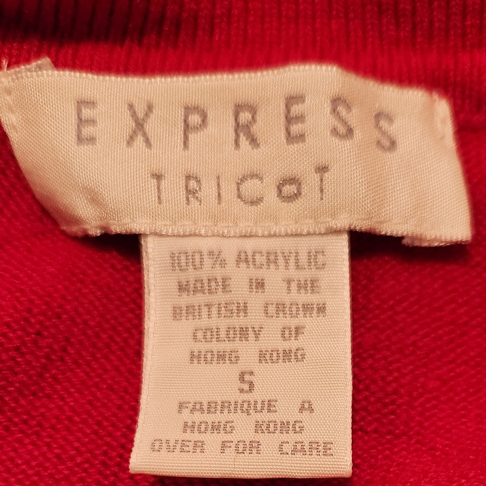 Red Button-Up Women's Sweater - Picture 4 of 6